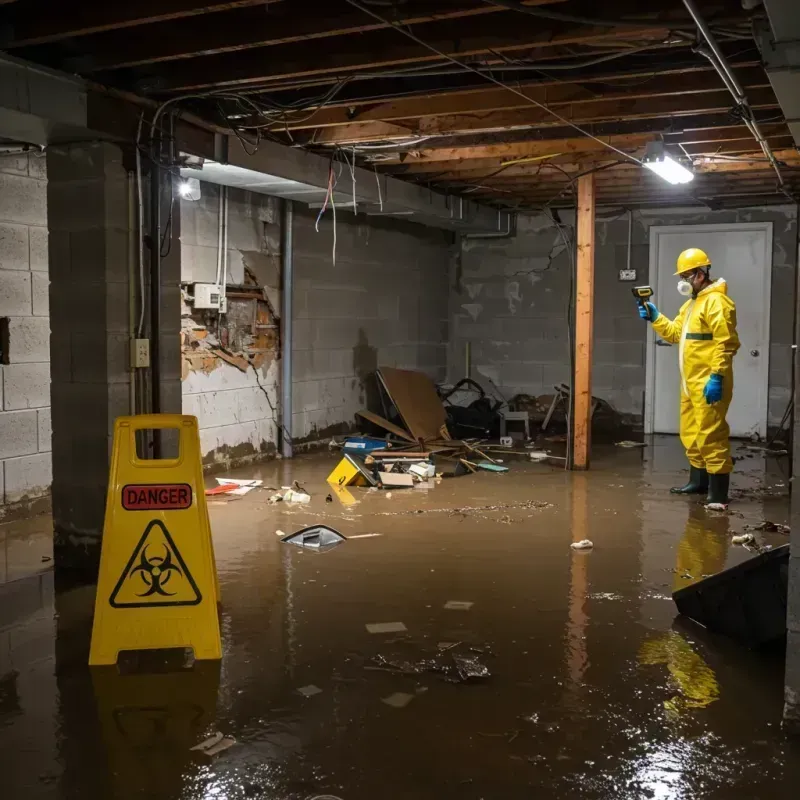 Flooded Basement Electrical Hazard in Martins Ferry, OH Property